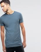 Asos Longline Muscle T-shirt In Gray - Dark Slate