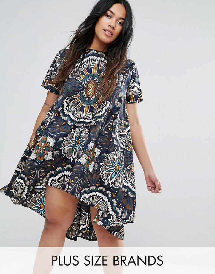 Ax Paris Plus Oversize Geo Swing Dress - Multi