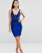 Forever Unique Muse Bandage Dress With Black Detailing