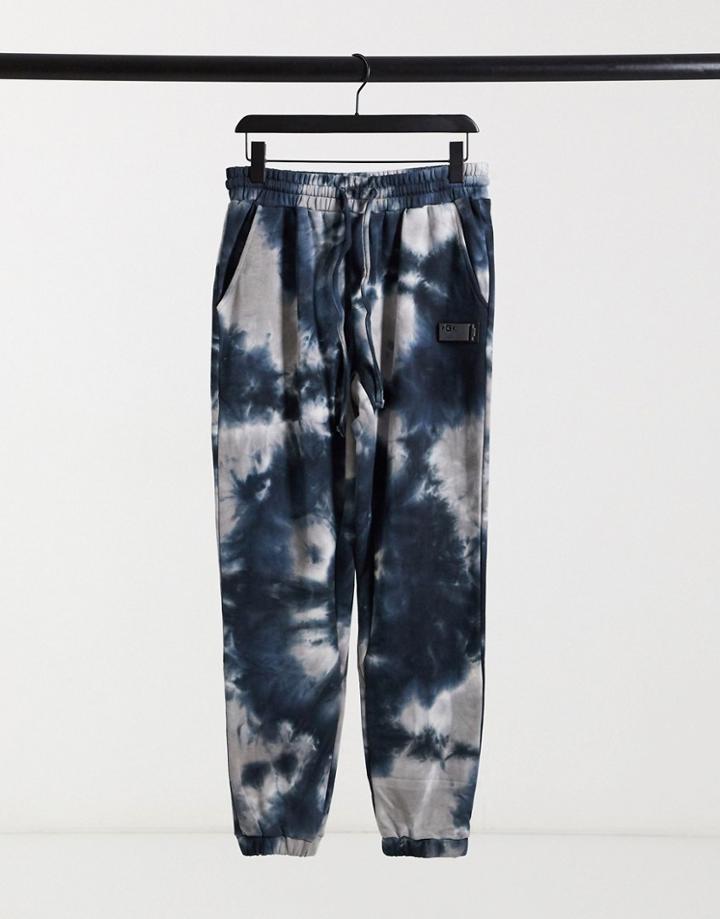 The Couture Club Marble Wash Relaxed Fit Coordinating Sweatpants In Navy