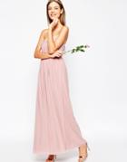 Asos Wedding Multiway Mesh Maxi Dress - Heather Pink