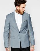 Asos Skinny Smart Suit Jacket In Tonic - Blue