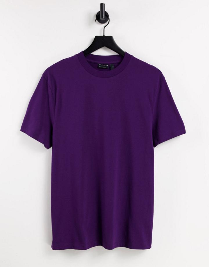 Asos Design Organic T-shirt With Crew Neck In Blackberry-purple