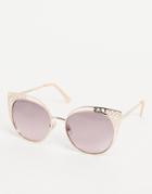 Lipsy Cut Out Frame Sunglasses-gold