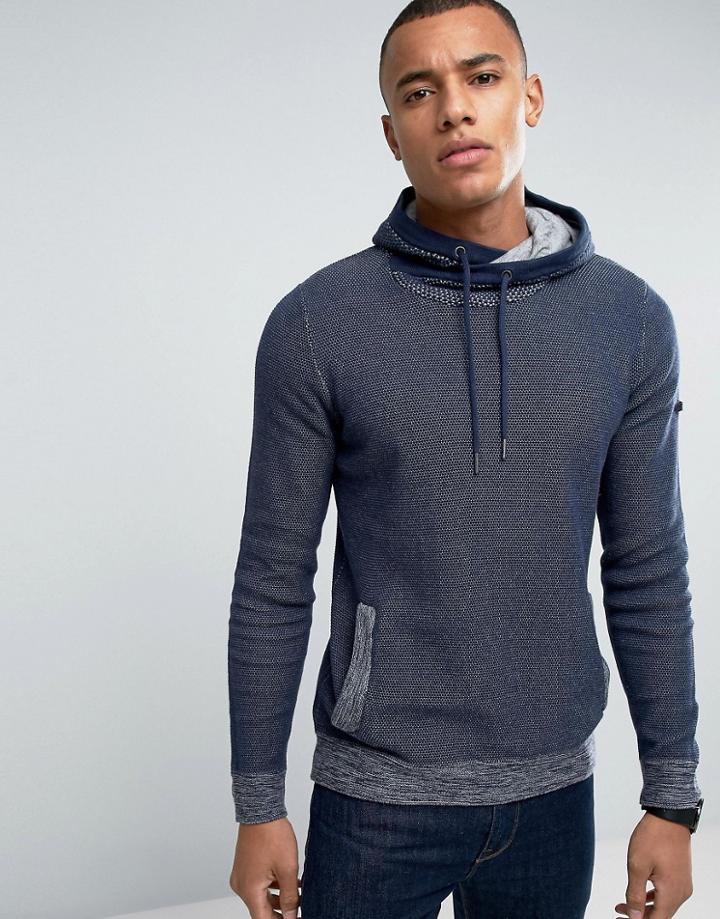 Esprit Knitted Hoodie - Navy