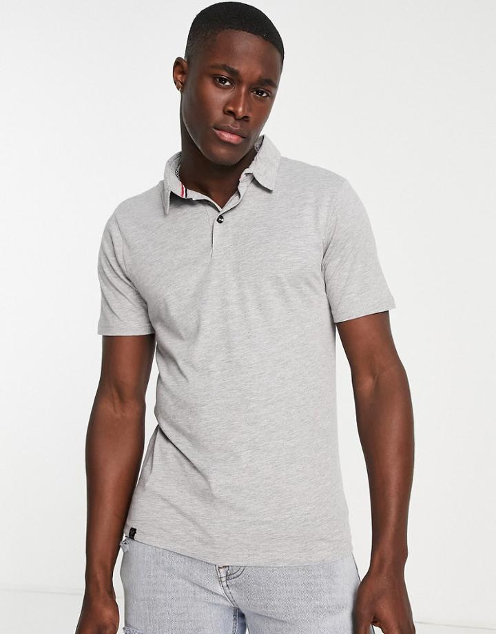 Le Breve Muscle Fit Polo In Light Gray