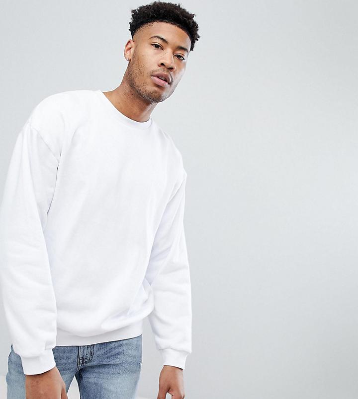 Asos Tall Oversized Sweatshirt In White - White