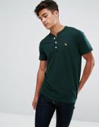 Abercrombie & Fitch Slim Fit Essential Henley T-shirt With Pop Icon In Green - Green