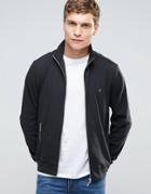 Farah Zip Up Sweatshirt In Regular Fit Black - Black