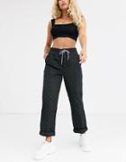 Asos Design Quilted Jogger In Black With Drawcord - Black