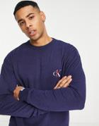 Calvin Klein Ck One Lounge Sweatshirt In Blue-navy