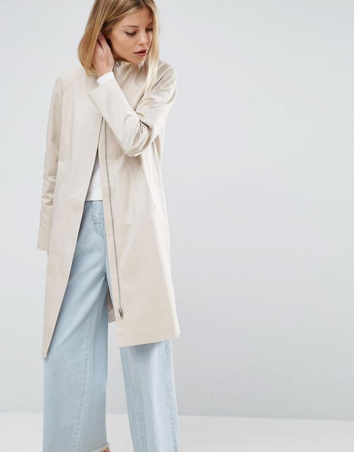 Asos Trench With Minimal Styling - Pink