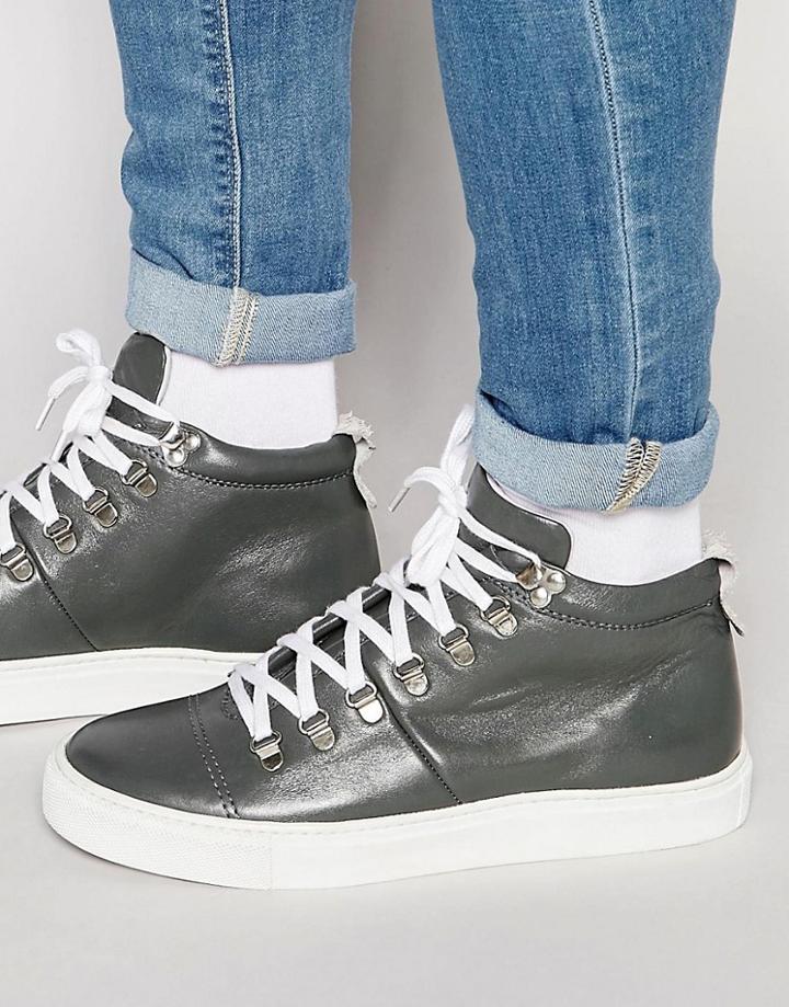Rule London Hi Top Sneakers - Black