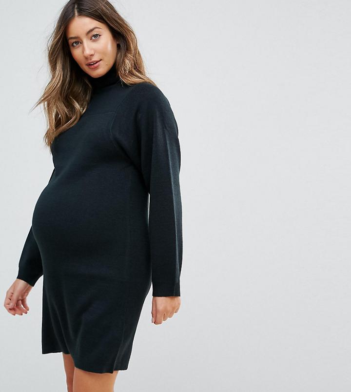 Asos Maternity Knitted Dress With Full Sleeve - Green