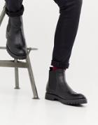 Truffle Collection Chunky Brogue Chelsea Boot In Black - Black