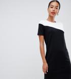 Asos Design Tall Mono Color Block T-shirt Dress - Multi