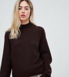 Micha Lounge Boxy Sweater With High Neck - Brown
