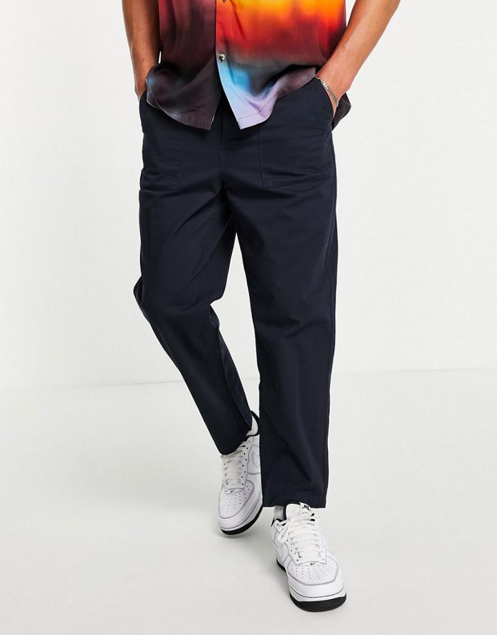 Farah Hawtin Relaxed Fit Pants In Navy