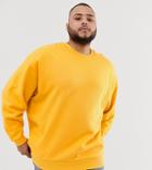 Asos Design Plus Oversized Sweatshirt In Yellow