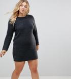 Asos Curve Knitted Oversized Mini Dress - Gray