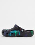 Crocs Classic Clogs In Lightning Bolts-black