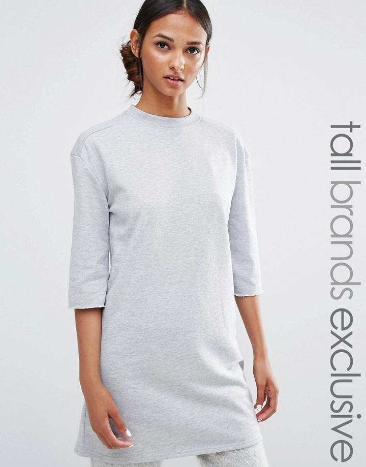 Daisy Street Tall Oversized Jersey Sweat Top - Gray