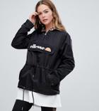 Ellesse Half Zip Jacket With Contrast Leopard Lining - Black