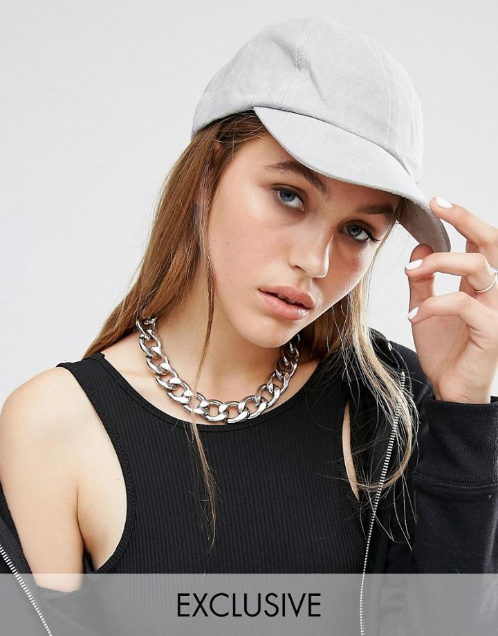 Reclaimed Vintage Suedette Baseball Cap - Beige