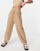 Mango Slouchy Comfy Pants In Camel-neutral