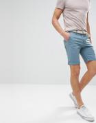 Bellfield Chino Shorts With Belt - Blue