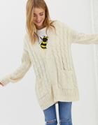 Brave Soul Vivid Cardigan In Cream - Cream