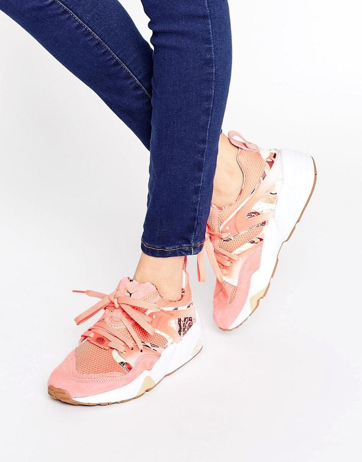 Puma X Careaux Blaze Of Glory Sneakers In Coral Rose Print - Pink