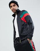 Criminal Damage Muscle Track Jacket In Black - Black
