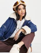 Asos Design Crochet Beret With Suedette Patches In Brown