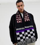 Reclaimed Vintage Inspired Oversized Scarf In Logo Checkerboard Print With Tassels-black