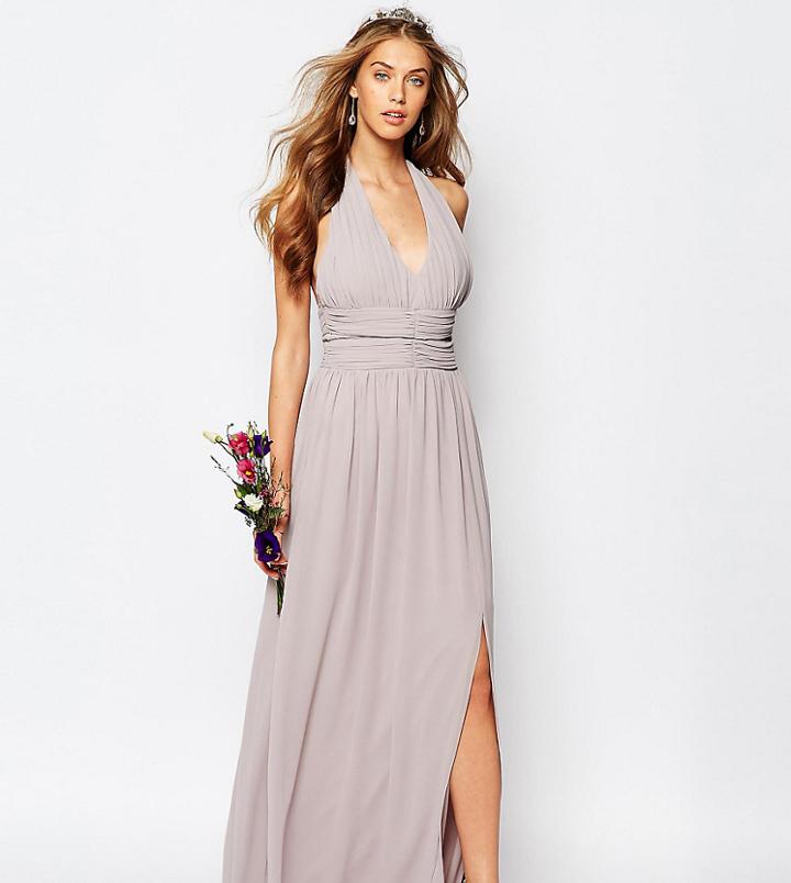Tfnc Wedding Halter Chiffon Maxi Dress - Purple