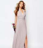 Tfnc Wedding Halter Chiffon Maxi Dress - Purple