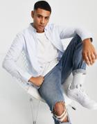 Farah Brewer Organic Striped Shirt In White And Blue