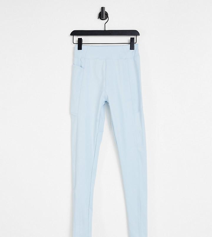 Asos 4505 Tall Icon Leggings With Back Sculpt Seam Detail And Pocket-blues