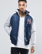 Majestic Yankees Satin Jacket With Hood - Black