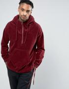 Asos Windbreaker In Brushed Cord In Burgundy - Red