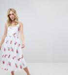 Little Mistress Tall Full Prom Skater Dress In Rose Embroidery - Multi