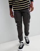 Jack & Jones Cargo Pants In Slim Fit With Drawstring Ankle - Gray