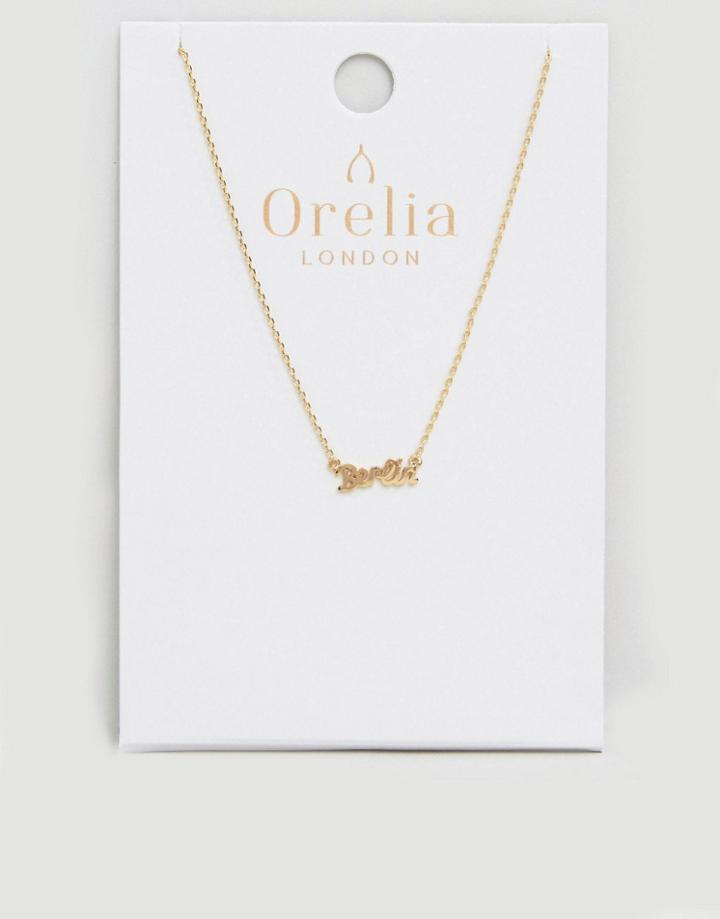 Orelia Berlin Script Necklace - Gold