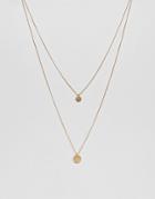 Pieces Multirow Gold Disc Necklace - Gold
