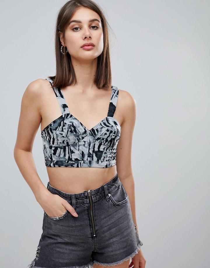 Religion Razor Printed Crop Top - Multi