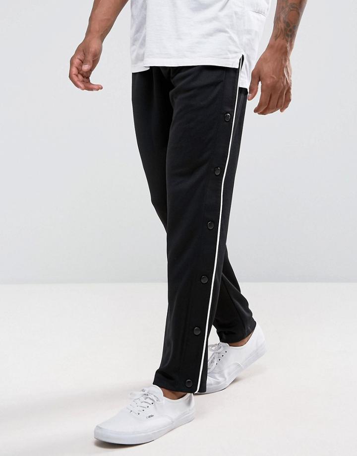 Asos Mesh Polytricot Jogger With Popper Side Panel - Black