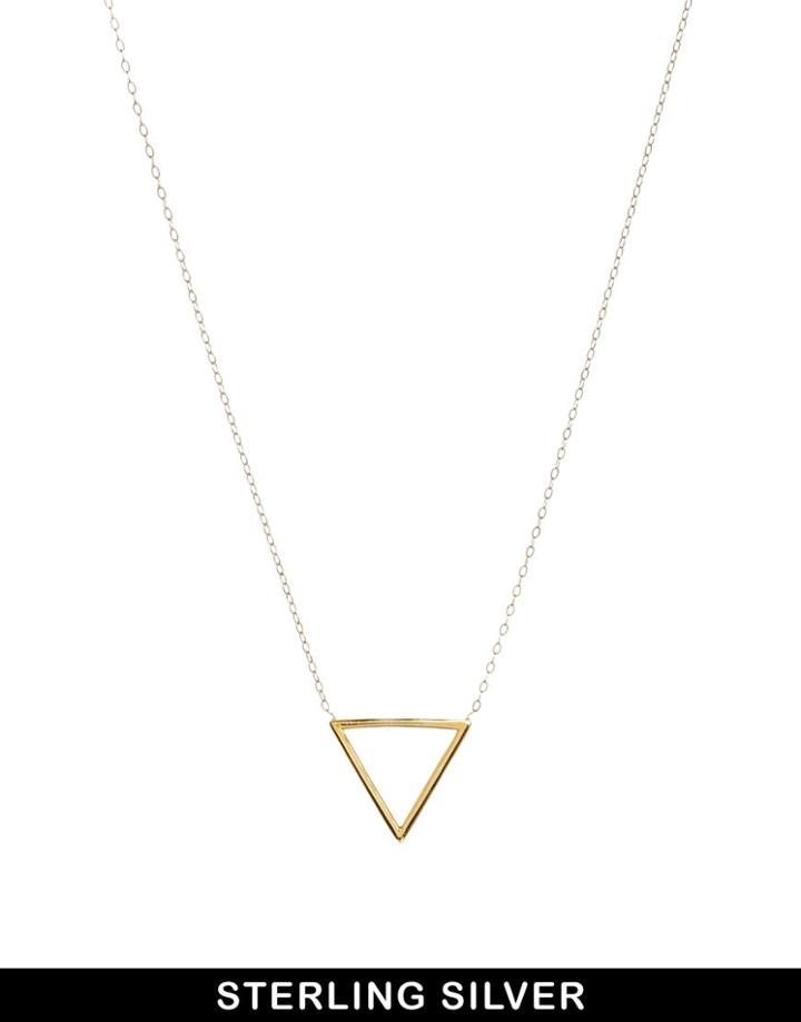 Asos Gold Plated Sterling Silver Open Triangle Necklace