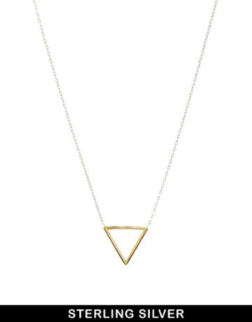 Asos Gold Plated Sterling Silver Open Triangle Necklace