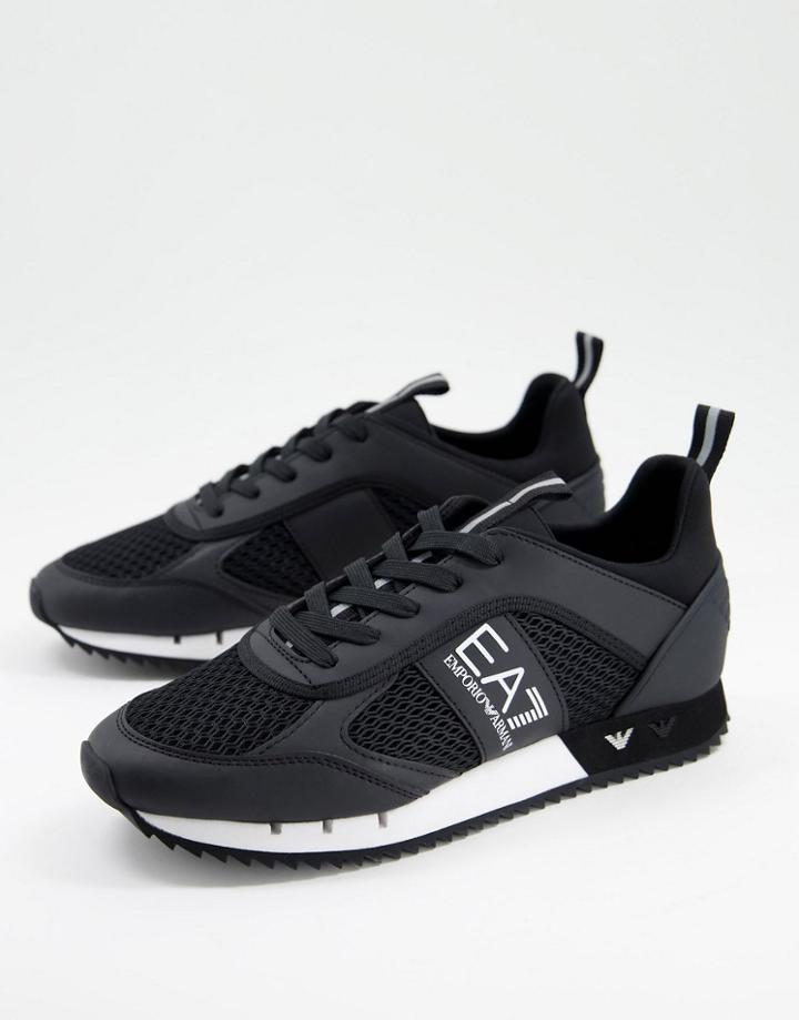 Armani Ea7 Side Logo Sneakers In Black